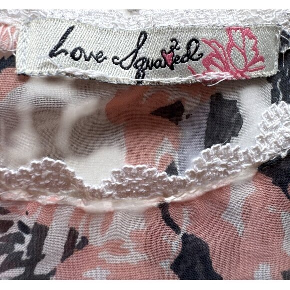 Love Squared Sleeveless Zebra & Floral Print Tunic Top With Lace Trim - Picture 5 of 7